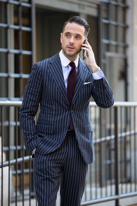 stylish pinstripe suit